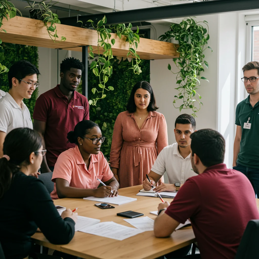 People discussing ideas together